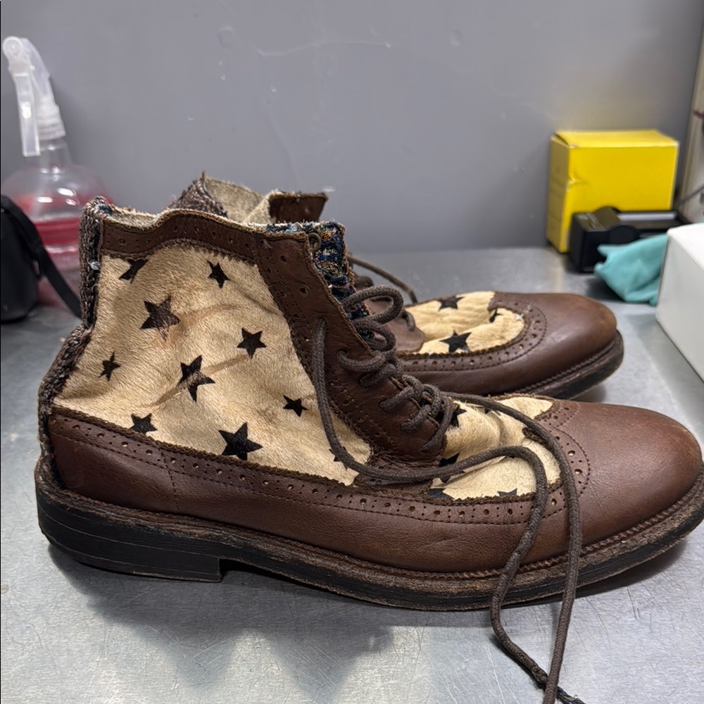 Irregular Choice Leather and Hair Boots USED EU 43